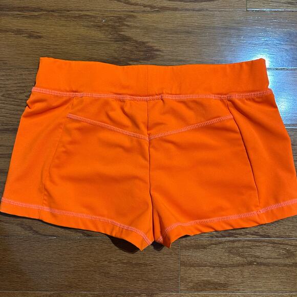 Hooters Orange Staff Waitress Spandex Booty Shorts Size XS - Picture 8 of 11